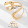 SHEIN Spiral Design Chunky Bracelet Ring Jewelry Set