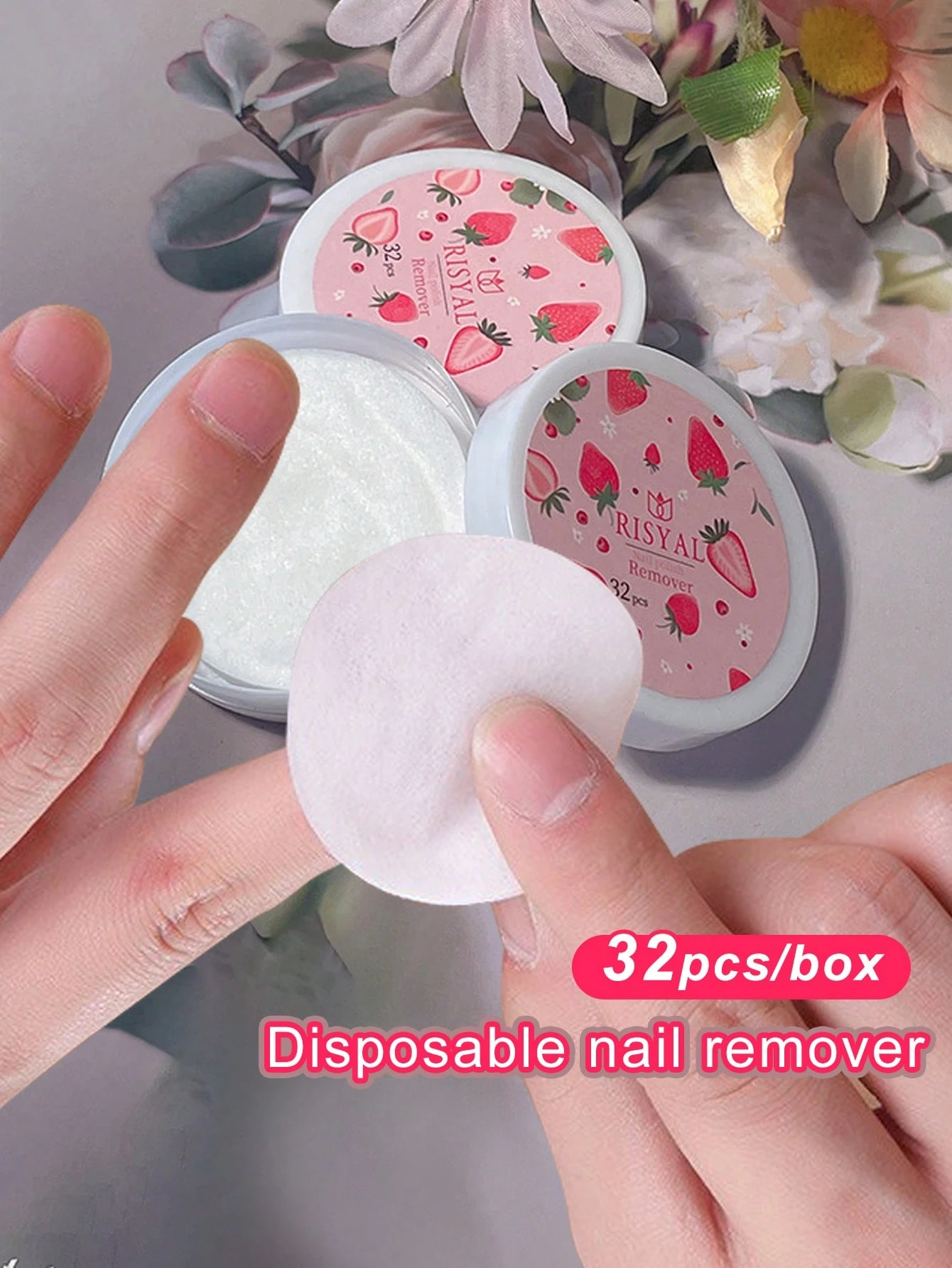 SHEIN 1box 32pcs Disposable Nail Polish Remover Pads