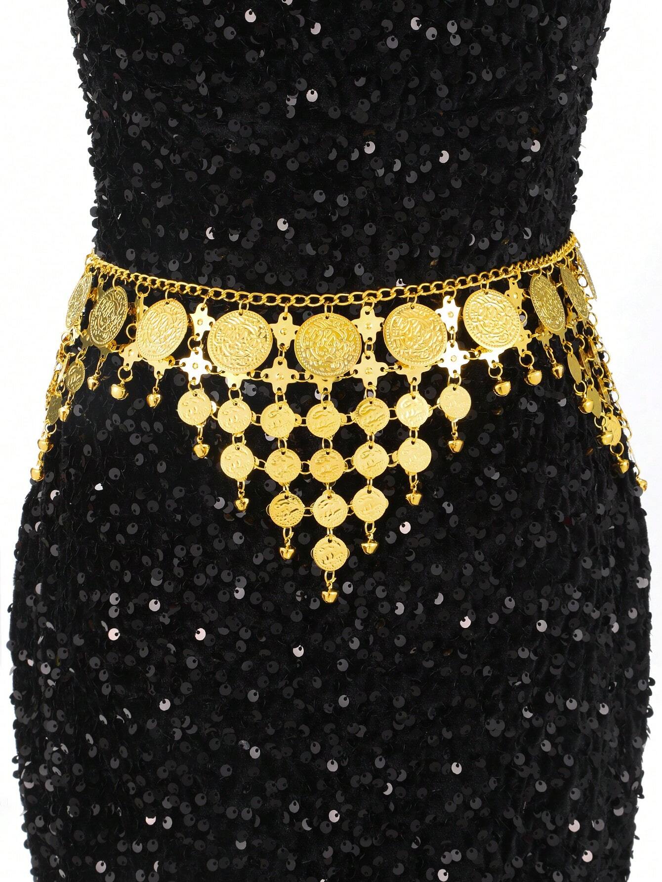 SHEIN New Design Metal Decorated Belly Dance Waist Chain