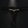 SHEIN Sexy Lingerie Chain Silver Black Elastic Briefs With Simple Crystal Chain Thong Panty