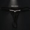 SHEIN Sexy Lingerie Chain Silver Black Elastic Briefs With Simple Crystal Chain Thong Panty