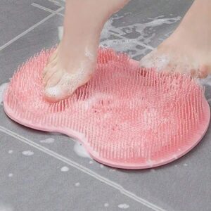 SHEIN 1pc Silicone Shower Massage Mat Foot Scrubber