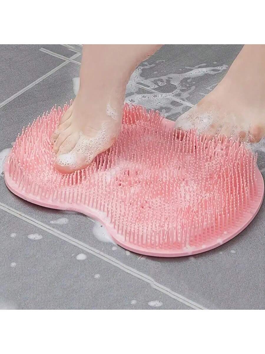 SHEIN 1pc Silicone Shower Massage Mat Foot Scrubber