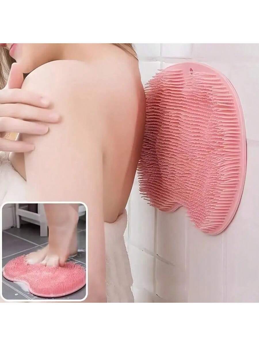 SHEIN 1pc Silicone Shower Massage Mat Foot Scrubber