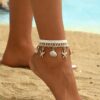 SHEIN Summer Beach Starfish & Shell Decor Anklet