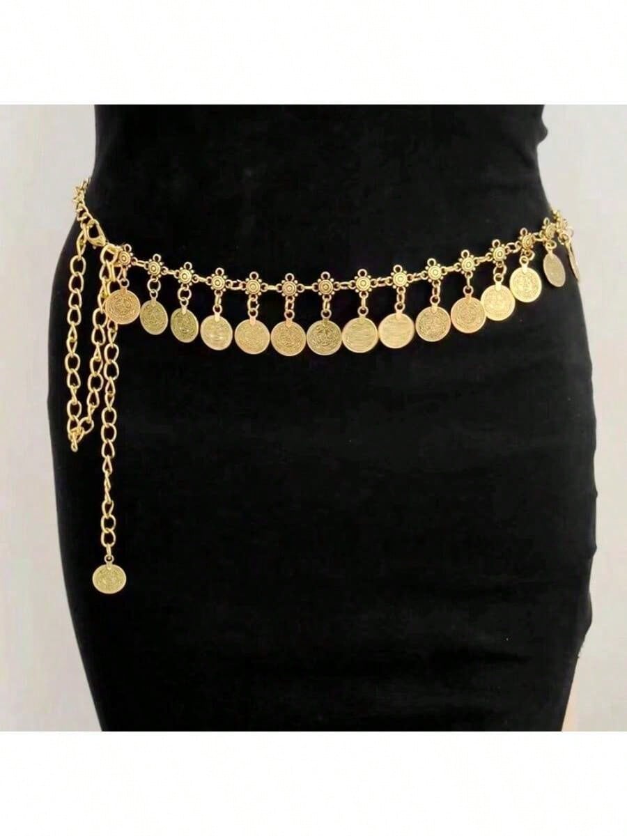 SHEIN Vintage Coin & Tassel Waist Chain, Fashion Decoration