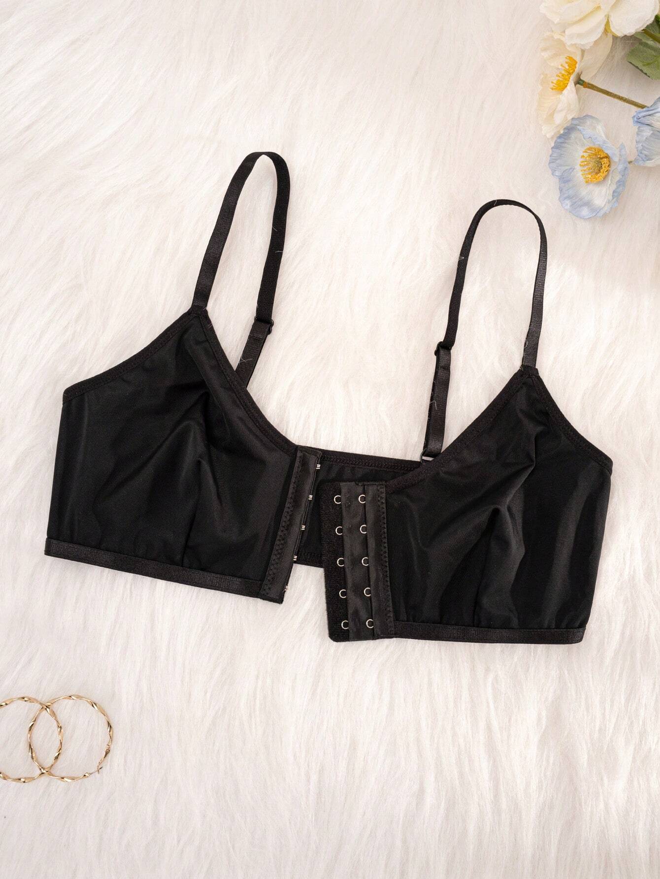 SHEIN Comfortable Casual 5-Button Front Closure Bra