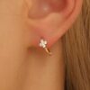 SHEIN 3pcs Dainty Tiny Huggie Hoop Earrings 14K Gold