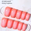 SHEIN Transform Your Nails With, 24pcs Short Oval Gradient Acrylic Press On Nails
