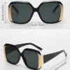 SHEIN Classic Black Rectangle Plastic Sunglasses