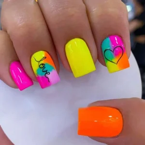 SHEIN Short Square Nails, Romantic