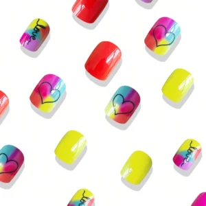 SHEIN Short Square Nails, Romantic