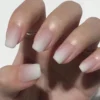 SHEIN 24pcs Short Square Milky Pink Gradient Matte False Nails
