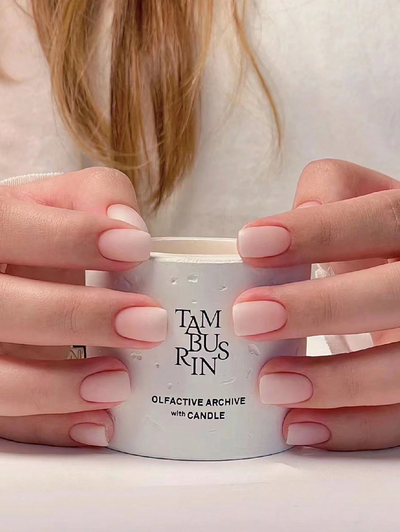 SHEIN 24pcs Short Square Milky Pink Gradient Matte False Nails