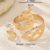 SHEIN 2pcs Fashionable Personalized Exaggerated Peacock Bracelet & Ring Set