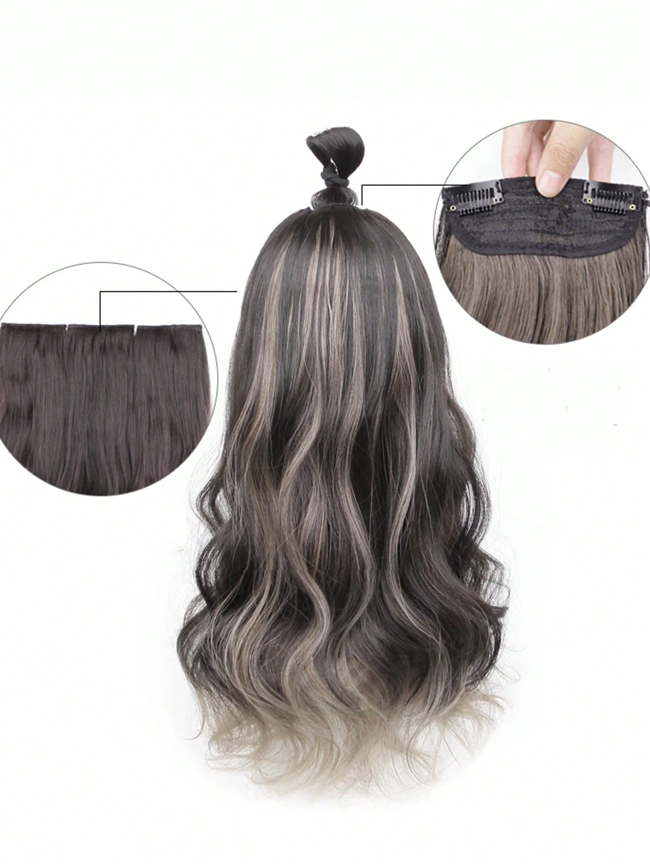 SHEIN 3pcs Clip In Medium Body Wave Synthetic Hair Extension