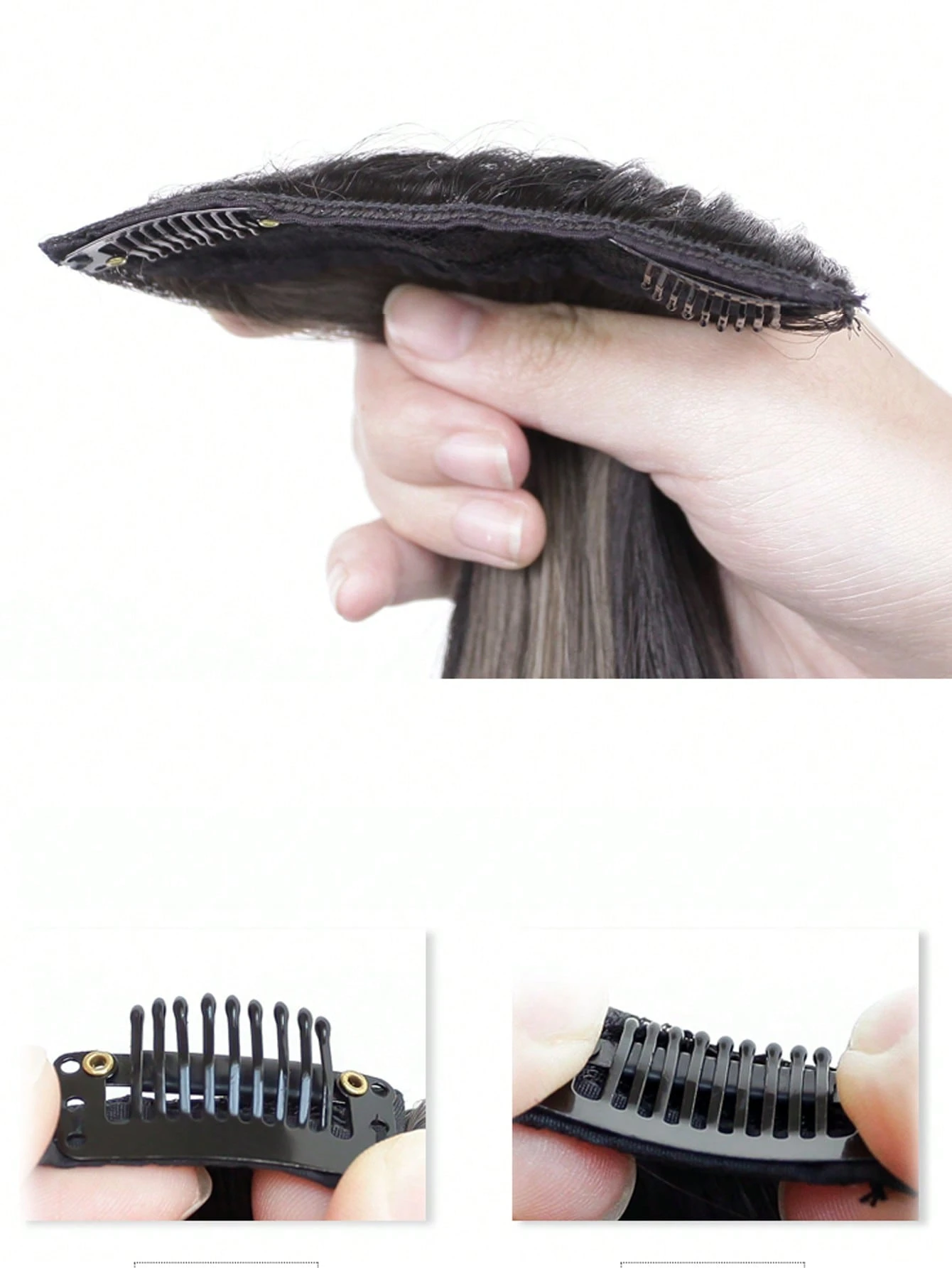 SHEIN 3pcs Clip In Medium Body Wave Synthetic Hair Extension