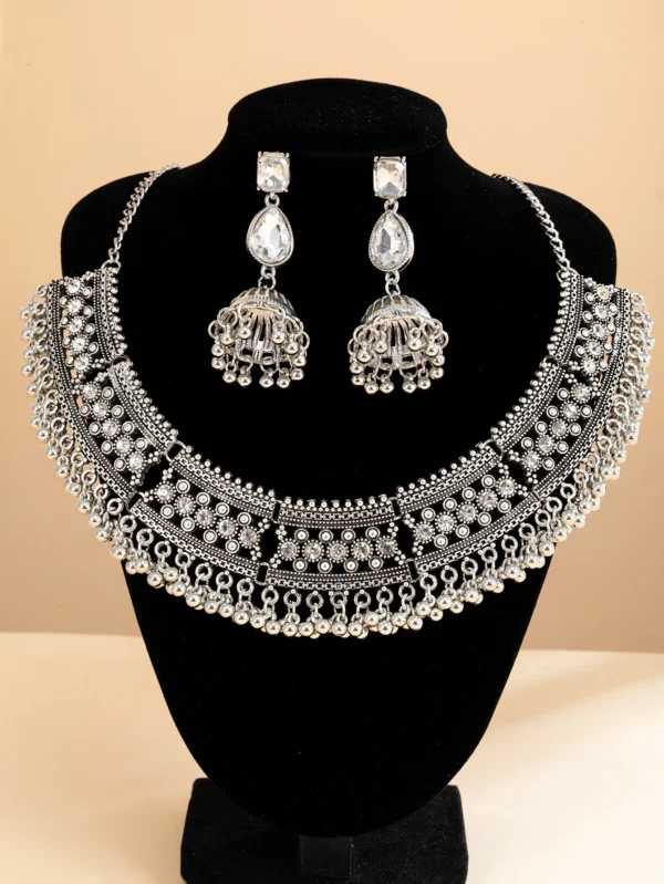 SHEIN 3pcs/Set Vintage Bohemian Rhinestone Inlaid Fashionable Jewelry Set
