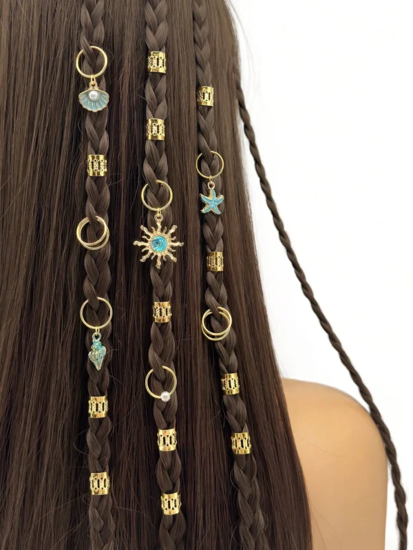SHEIN 45pcs Baroque Sea Elements Dreadlocks Hair Accessories