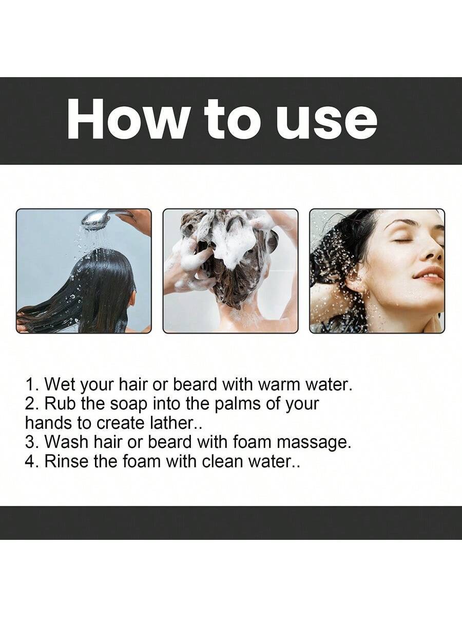 SHEIN 55g Black Hair Soap, Repairing, Strengthening, Massaging, Moisturizing Black Hair
