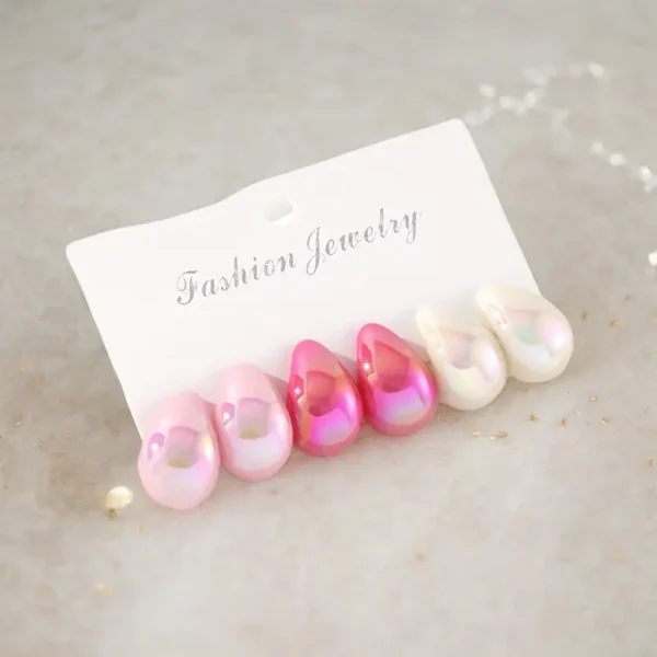 SHEIN Colors&Lightweight Material&Water Drop Shaped Earring Set