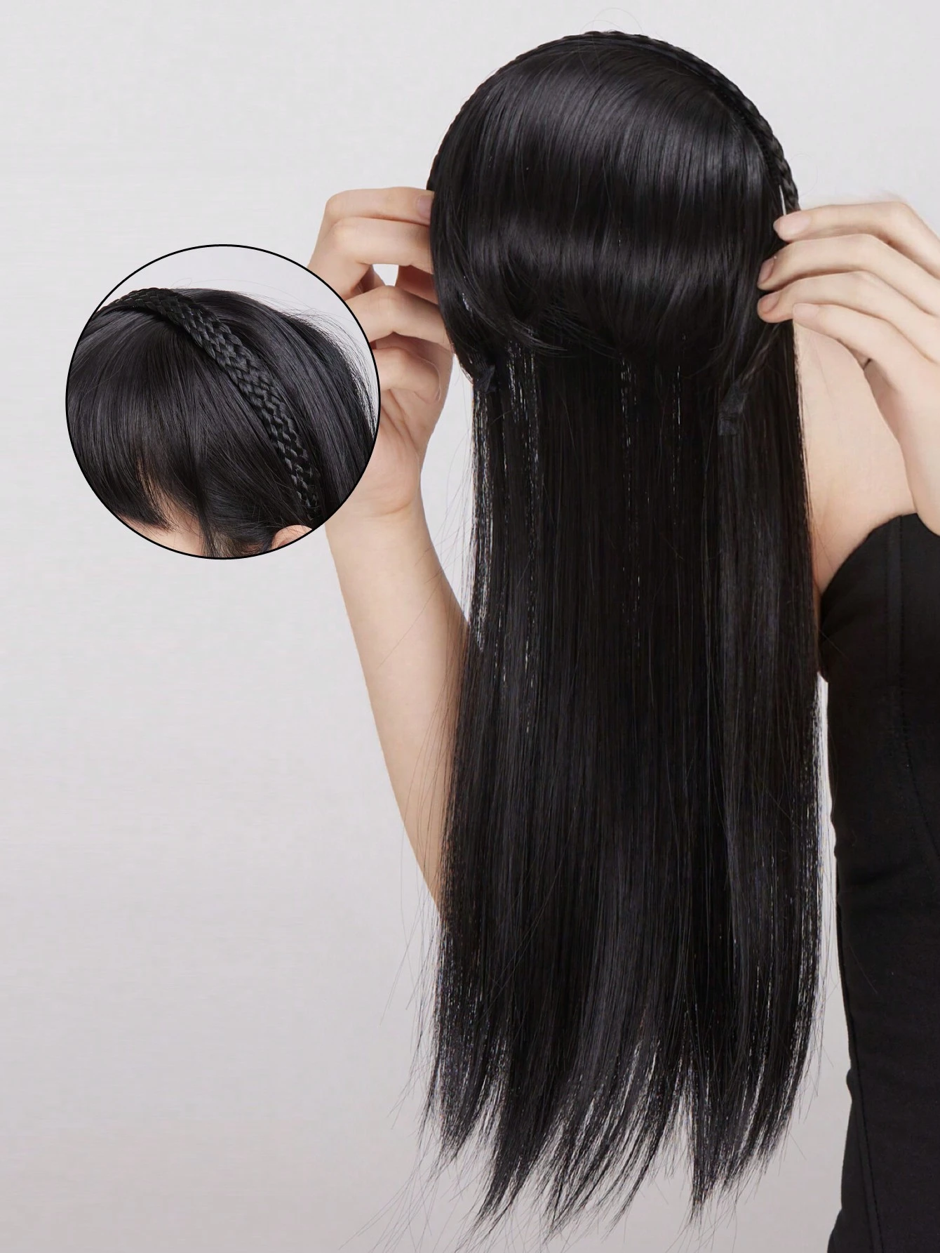 SHEIN A black brown wig and headband