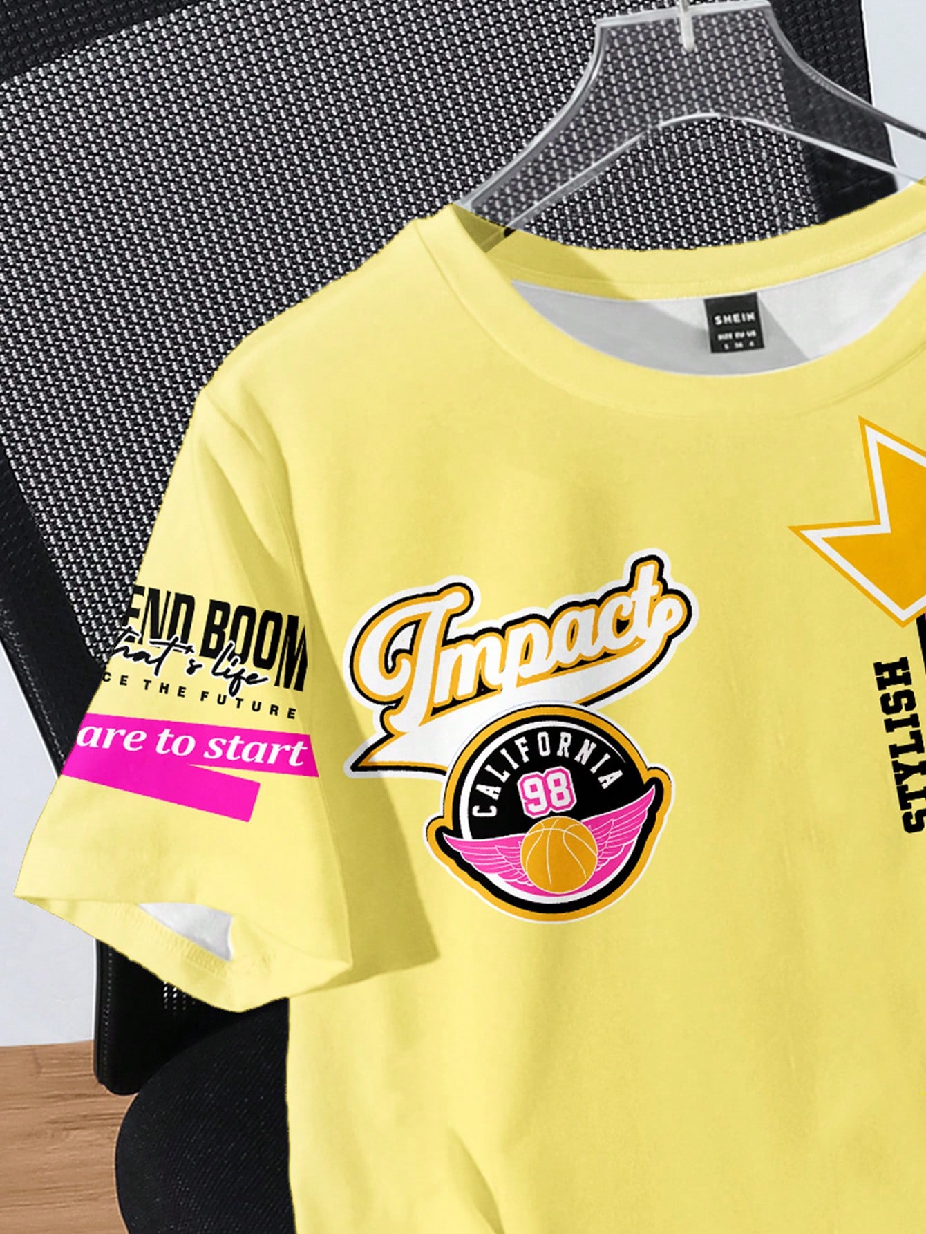 SHEIN Attitoon Casual Streetwear Style Letter Badge