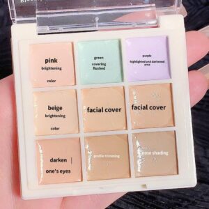 SHEIN ErshiQi 9 Color Concealer Makeup Palette, Dark Border