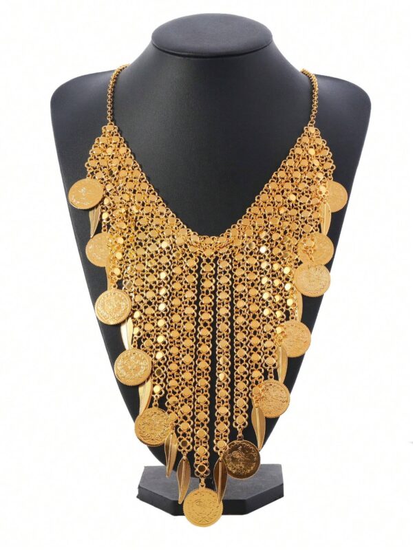SHEIN European And American Bohemian Coin Tassel Necklace
