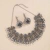 SHEIN Faux Pearl Pendant Earrings & Necklace Set Antique Silver