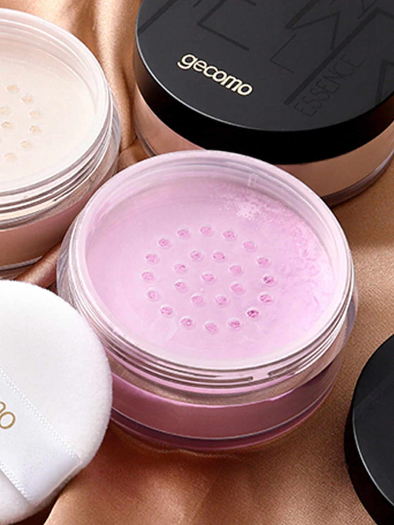 SHEIN GECOME Long Lasting Powder , Waterproof Oil-control Makeup Setting Powder Pink