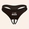 SHEIN Ladies' Sexy Seamless Fabric Back Printed Open Crotch Thong, Sexy Personalized Panties