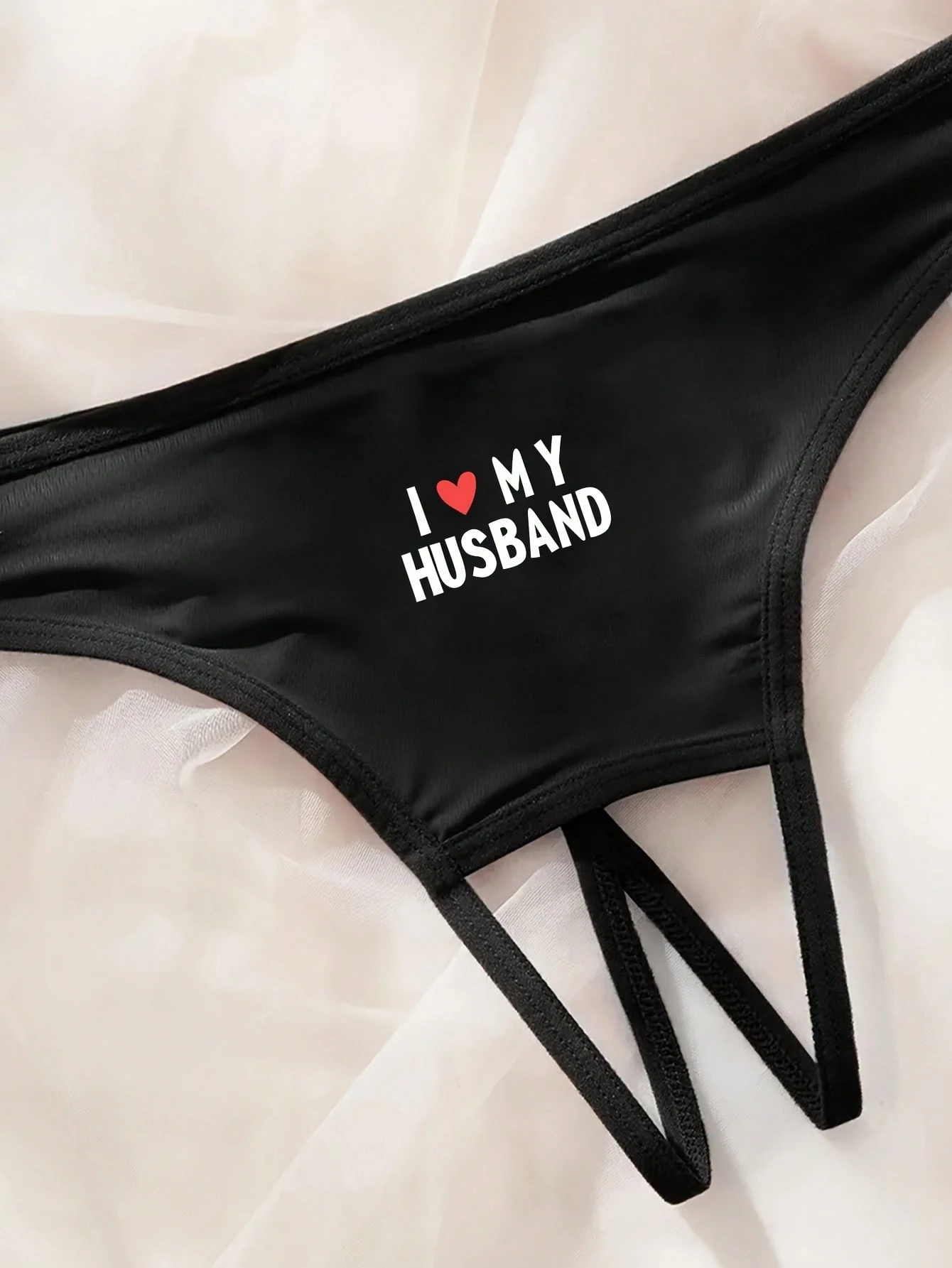 SHEIN Ladies' Sexy Seamless Fabric Back Printed Open Crotch Thong, Sexy Personalized Panties