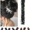 SHEIN Messy Twisted Ponytail Hair Extension With Synthetic Wavy Updo Bun
