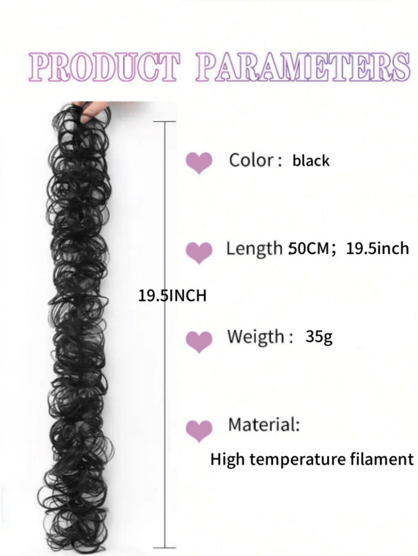 SHEIN Messy Twisted Ponytail Hair Extension With Synthetic Wavy Updo Bun