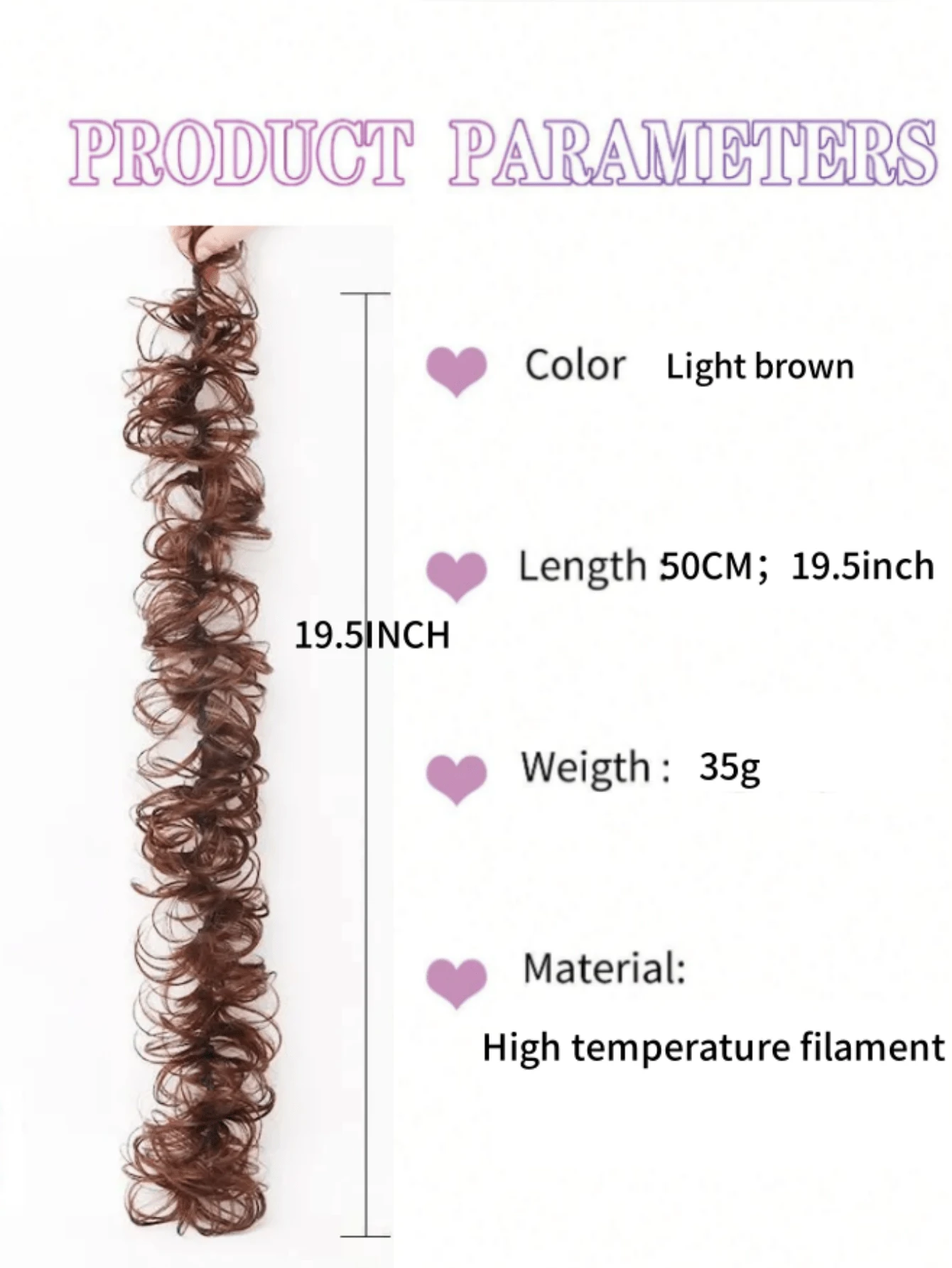 SHEIN Messy Twisted Ponytail Hair Extension With Synthetic Wavy Updo Bun