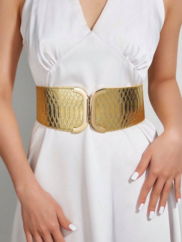 SHEIN Party 1pc Women's Dragon Pattern Elastic Waist Belt