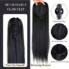 SHEIN Black Synthetic 24 Inch Claw Clip On Long Straight Ponytail Hair Extension