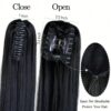 SHEIN Black Synthetic 24 Inch Claw Clip On Long Straight Ponytail Hair Extension