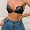 SHEIN Lace Patchwork Underwire Lingerie Bra