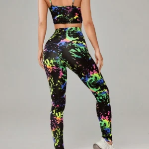 SHEIN EZwear Splash Ink Print Cami Top & Leggings