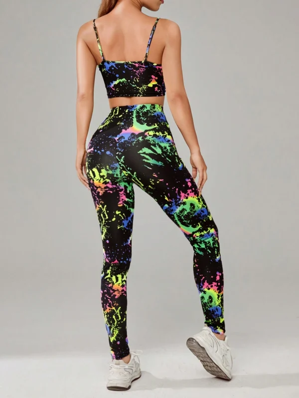 SHEIN EZwear Splash Ink Print Cami Top & Leggings