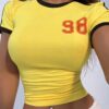SHEIN StreetHx Women's Summer Round Neck Short Sleeve Colorblocked Tee