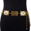 SHEIN Vintage 3D Carved Flower Gold Waist Chain