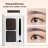 SHEIN Waterproof Eyebrow Powder & Brush, Two Colors Long-Lasting Eyebrow
