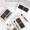 SHEIN Waterproof Eyebrow Powder & Brush, Two Colors Long-Lasting Eyebrow