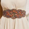 SHEIN Women's Elegant & Romantic Heavy Duty Elastic Turquoise Flower Bohemian Style Waist Belt Casual