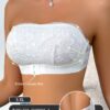 SHEIN Lace Patchwork Front Closure Wireless Bra