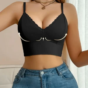 SHEIN Lace Patchwork Spaghetti Strap Comfortable Underwear