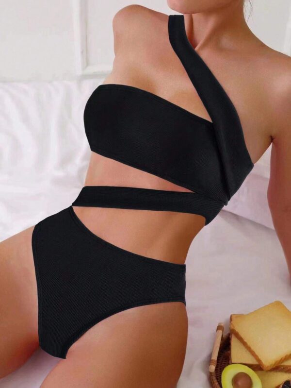 SHEIN Sexy Hollow Out One-Shoulder Monokini Swimsuit